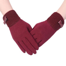 Top Brand New Fashion Woman Warm Winter   Screen Female Gloves Mittens Black Coffee Gray Pink Purple Red