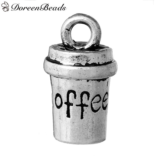 DoreenBeads 3D Charms Cup antique silver color Message 